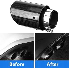 img 2 attached to Qiilu Carbon Fiber Style Tailpipe Muffler Tip - Glossy Carbon Fiber - Inlet 2.36-2.5 Inch, Outlet 3.5 Inch