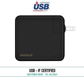 img 3 attached to USB Type C Wall Charger by Nekteck - 65W MacBook Pro Charger with Power Delivery | USB-IF Certified | 6FT USB C Cable | Compatible with HP Spectre, Dell XPS, Matebook, Pixel, Galaxy, iPhone 11 Pro