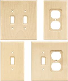 img 2 attached to Enhance Your Home Decor with Franklin Brass W10395-UN-C Square Triple Toggle Switch in Unfinished Wood