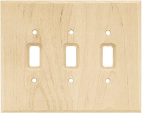 img 4 attached to Enhance Your Home Decor with Franklin Brass W10395-UN-C Square Triple Toggle Switch in Unfinished Wood