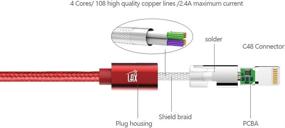 img 2 attached to 🔌 LAX iPhone Charger Lightning Cable – MFi Certified Braided Apple Lightning USB Cord for iPhone 11/11 Pro Max/XS Max/X/iPad – Industrial Grade Electrical Durability