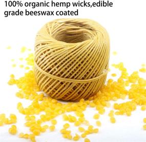 img 3 attached to 🕯️ MILIVIXAY 100% Organic Hemp Candle Wick, Beeswax Coated with 200 FT Spool - Standard Size (1.0mm) + Wick Sustainer Tabs (200PCS)
