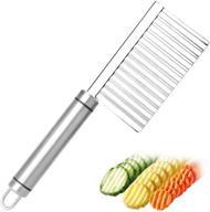 🔪 abtong crinkle cut knife: premium stainless steel cutting tool for fruits and vegetables - wavy chopper knife with wave slicer blade logo