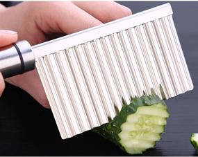 img 2 attached to 🔪 abtong Crinkle Cut Knife: Premium Stainless Steel Cutting Tool for Fruits and Vegetables - Wavy Chopper Knife with Wave Slicer Blade