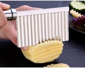 img 3 attached to 🔪 abtong Crinkle Cut Knife: Premium Stainless Steel Cutting Tool for Fruits and Vegetables - Wavy Chopper Knife with Wave Slicer Blade