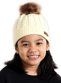 img 4 attached to Fashionable and Functional: Brook Bay Kids Faux Beanie - The Perfect Girls' Accessory