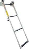 🌟 premium garelick 19684 telescoping transom ladder: 4-step, self-lock brackets, stainless steel. supports up to 400 lbs! logo