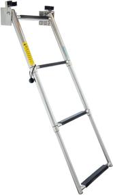 img 4 attached to 🌟 Premium Garelick 19684 Telescoping Transom Ladder: 4-Step, Self-Lock Brackets, Stainless Steel. Supports up to 400 lbs!
