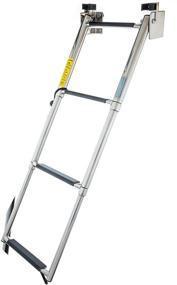 img 3 attached to 🌟 Premium Garelick 19684 Telescoping Transom Ladder: 4-Step, Self-Lock Brackets, Stainless Steel. Supports up to 400 lbs!