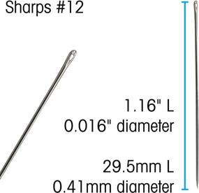 img 1 attached to 🧵 European Quality Sharps Beading Needles, Size 12, 4 Needles per Card - Ideal for Small Areas, Versatile All-Purpose Hand Sewing and Mending Needle