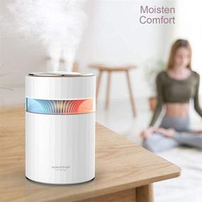 img 2 attached to 🌿 Unizvke Small Baby Humidifier 900ml(White) - Ideal for Plants and Babies, Cool Mist Humidifier, 2 Settings, Ambient Lighting, Auto Shut-Off - Desk Humidifiers