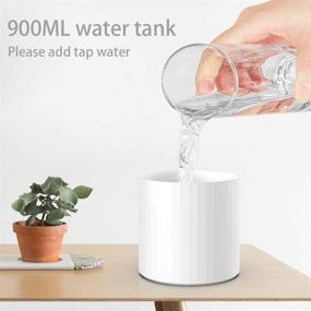 img 3 attached to 🌿 Unizvke Small Baby Humidifier 900ml(White) - Ideal for Plants and Babies, Cool Mist Humidifier, 2 Settings, Ambient Lighting, Auto Shut-Off - Desk Humidifiers