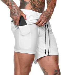 img 4 attached to 🏃 Malavita Men's 2-in-1 Workout Running Shorts with Zipper Pockets - Optimize Your Fitness Routine