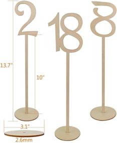 img 3 attached to Jmkcoz 20pcs Wood Wedding Table Numbers: Elegant & Sturdy Holder Base for Party Decoration, Vintage Birthday, Banquet, and more!