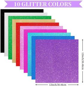 img 3 attached to 🎉 Permanent Vinyl Glitter Adhesive Sheets - 12 Pack, 12" x 12" - Ideal for Signs, Crafts, Scrapbooking, Decals - Includes Squeegee and 2 Transfer Tape Sheets