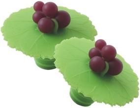 img 1 attached to 🍇 Green Grape Leaf Wine Bottle Stopper Set - Charles Viancin, 2.3 inches