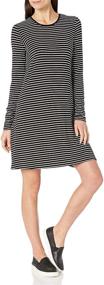 img 4 attached to Amazon Essentials Long-Sleeve Crewneck Swing Dress: A Must-Have for Women
