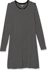 img 1 attached to Amazon Essentials Long-Sleeve Crewneck Swing Dress: A Must-Have for Women
