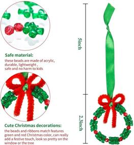 img 3 attached to 🎄 48-Piece Christmas Bead Ornament Kit: DIY Holiday Tree Decorations, Xmas Party Craft Wreath Hanging Decor with Tri-Beads