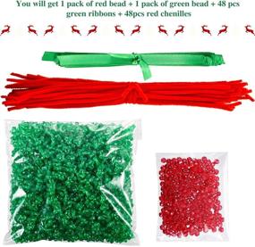 img 2 attached to 🎄 48-Piece Christmas Bead Ornament Kit: DIY Holiday Tree Decorations, Xmas Party Craft Wreath Hanging Decor with Tri-Beads