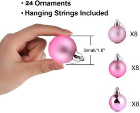 img 3 attached to 🎁 WLPARTY 24Pcs Shatterproof Christmas Ball Ornaments - Pink Xmas Tree Decorations for Holiday Wedding Party