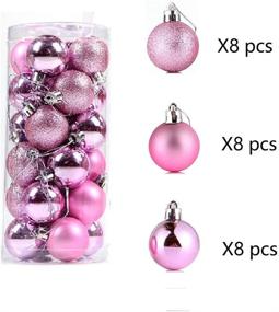 img 2 attached to 🎁 WLPARTY 24Pcs Shatterproof Christmas Ball Ornaments - Pink Xmas Tree Decorations for Holiday Wedding Party