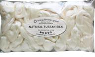 🧶 tussah silk fiber: perfect for soap making, spinning, blending, felting, dyeing, and paper making. premium grade extra bleached white combed top roving. logo