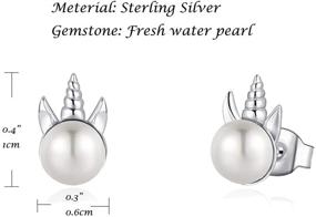 img 1 attached to Серьги FANCIME Sterling Freshwater Unicorn