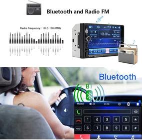 img 2 attached to 🚗 OiLiehu 7-дюймовая сенсорная автомагнитола с двумя DIN-слотами, Bluetooth, FM-радио, MP5 плеером, двумя USB-портами, SD AUX-портами, функцией Mirror Link для iOS/Android, камерой заднего вида, поддержкой управления на руле