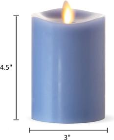 img 2 attached to 🕯️ Luminara Realistic Artificial Moving Flame Pillar Candle - Battery Operated LED Lights - Unscented - Remote Ready - Remote Sold Separately - Faded Denim - 3" x 4.5