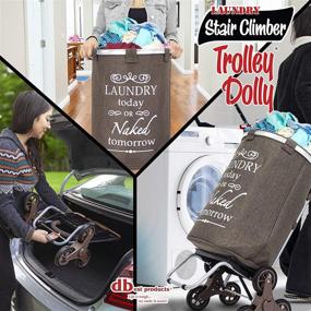 img 3 attached to 🧺 dbest products Stair Climber Laundry Trolley Dolly: Convenient Brown Basket Cart for Sorting & Transporting Laundry with Wheels