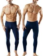 warm & cozy: tsla men's heated thermal underwear pants for winter, fleece lined long johns leggings логотип