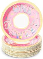 🍩 sweet donut 1st birthday party paper plates (7 in, pack of 48) logo