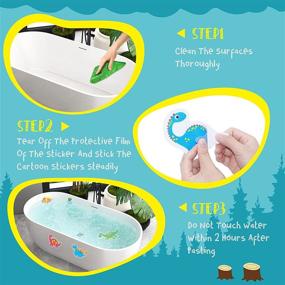 img 2 attached to 🦕 Hebayy 30 Dinosaur Design Non-Slip Bathtub Stickers - Waterproof & Anti-Skid for Shower and Bathtub with Premium Scraper
