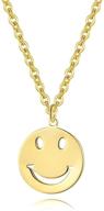 smiley necklace round stainless preppy logo