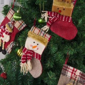 img 2 attached to JOYIN Set of 12 Mini 3D 🎄 Christmas Stockings: Gift & Treat Bags for Tree Decoration