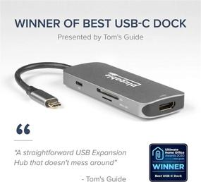 img 3 attached to Versatile 7-in-1 USB C Hub Adapter: Compatible with MacBook Pro, Windows, Chromebook, Dell XPS, Thunderbolt 3 and More - Includes 4K HDMI, 3 USB 3.0, SD & microSD Card Reader, and 87W Charging