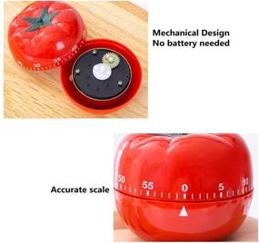 img 3 attached to 🍅 MHR Timers – 60 Minute Mechanical Kitchen Cooking Timer Clock with Loud Alarm, Red Pomodoro Design