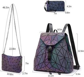 img 2 attached to Geometric Luminous Crossbody Holographic Reflective Women's Handbags & Wallets in Crossbody Bags