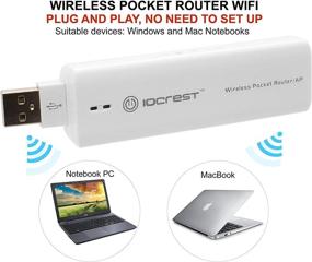 img 2 attached to 🔌 IO Crest SY-ADA24025 USB 2.0 N150 Wireless G Travel Pocket Router Network Adapter, White - Compact and Powerful WiFi Solution