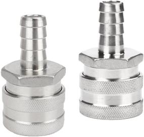 img 3 attached to 🚰 ProMaker 2-Pack 1/2 inch Barb Female Stainless Steel Quick Disconnect Homebrew Fitting Connector Homebrewing (1/2 inch Barb)