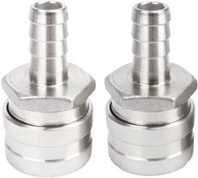 img 2 attached to 🚰 ProMaker 2-Pack 1/2 inch Barb Female Stainless Steel Quick Disconnect Homebrew Fitting Connector Homebrewing (1/2 inch Barb)