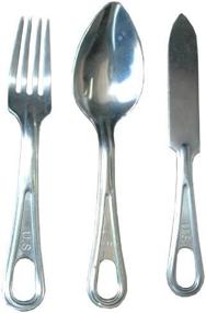 img 2 attached to 🍴 Mess Kit Utensil Set: Fork, Knife, and Spoon