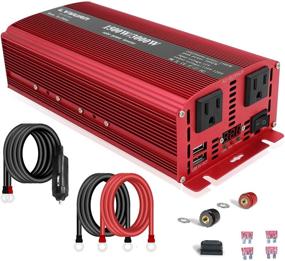 img 4 attached to LVYUAN 1500W/3000W Power Inverter: Dual AC Outlets, Dual USB Ports, 12V DC to 110V AC Car Converter with Digital Display - Ideal for Blenders, Vacuums, Power Tools. Includes 4 External 40A Fuses.