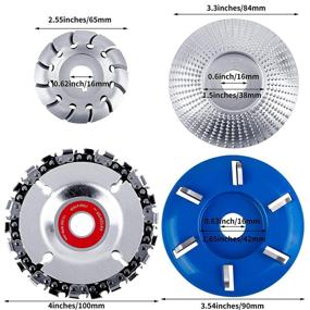 img 3 attached to Aodaer 4-Piece Angle Grinding Wheel Set: Turbo Carving Disc, Grinder Chain Disc, Wood Polishing Shaping Disc – Ideal for Wood Cutting, Polishing, Sanding, Carving, and Grinding Wheel Plate