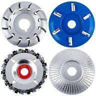 aodaer 4-piece angle grinding wheel set: turbo carving disc, grinder chain disc, wood polishing shaping disc – ideal for wood cutting, polishing, sanding, carving, and grinding wheel plate logo