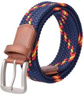 elevate your style with cp002 men's accessories: elastic braided leather belts in vibrant stretch colors logo