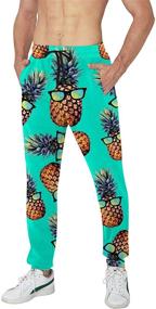 img 3 attached to Hawaiian Pineapple Graphic Sweatpants with Pockets for Boys' Clothing