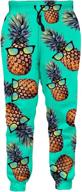 hawaiian pineapple graphic sweatpants with pockets for boys' clothing logo