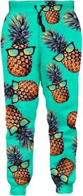 img 4 attached to Hawaiian Pineapple Graphic Sweatpants with Pockets for Boys' Clothing